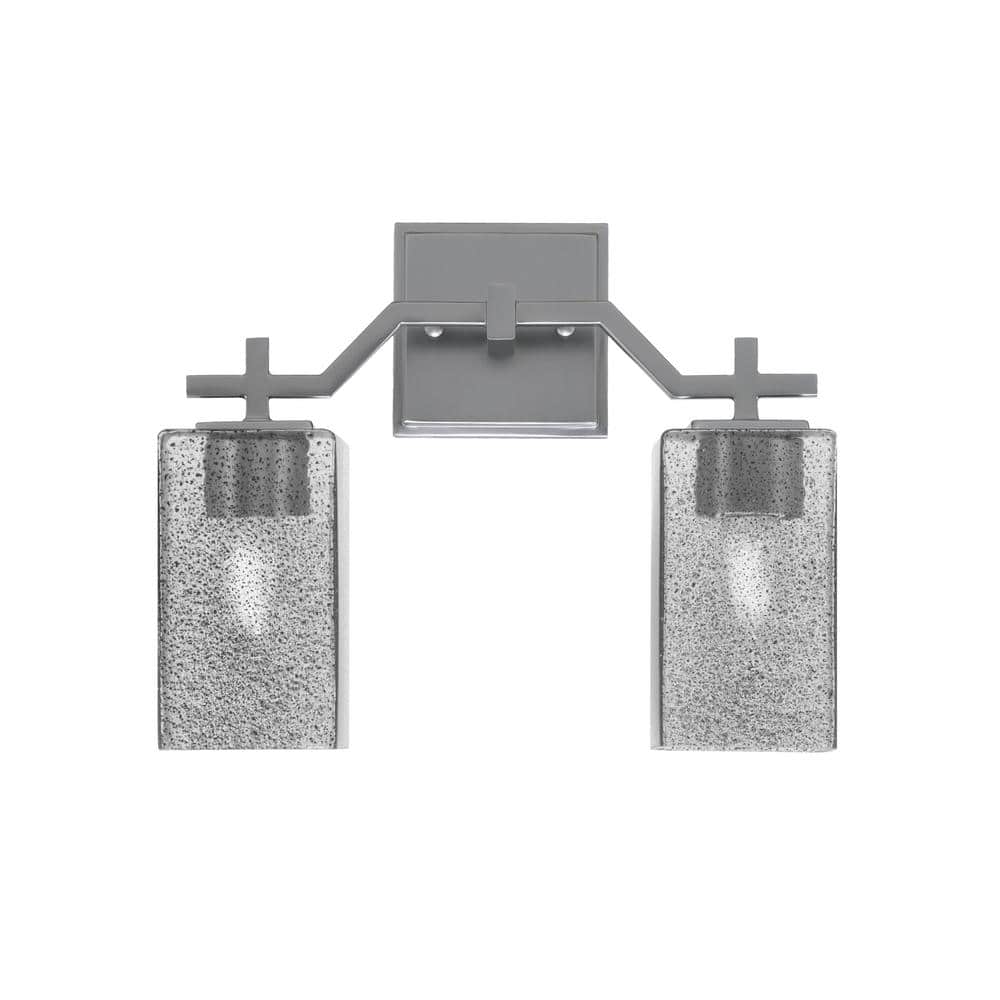 Bridgewater 13.5 in. 2 Light Vanity Light Graphite with 3.5 in. Square Smok