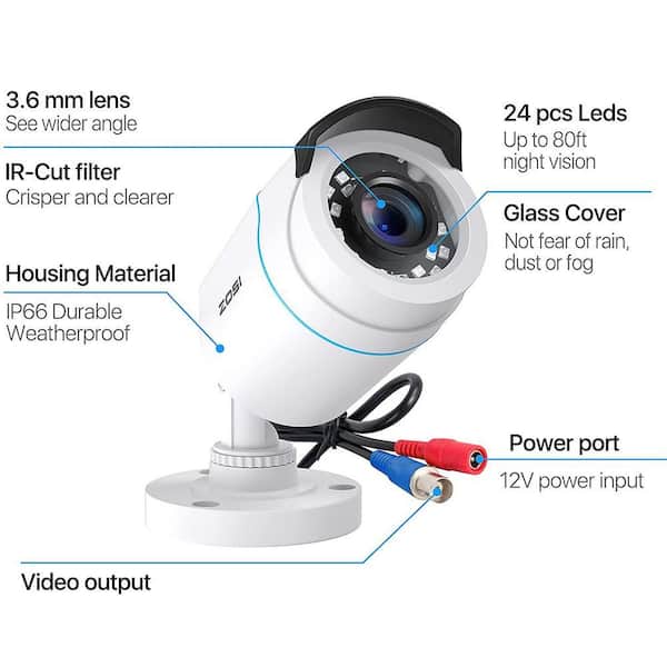 ZOSI Wired 1080p Outdoor Bullet Security Camera Only Compatible