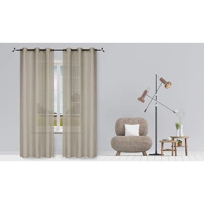 Taupe Solid Grommet Room Darkening Curtain - 38 in. W x 96 in. L (Set of 2)
