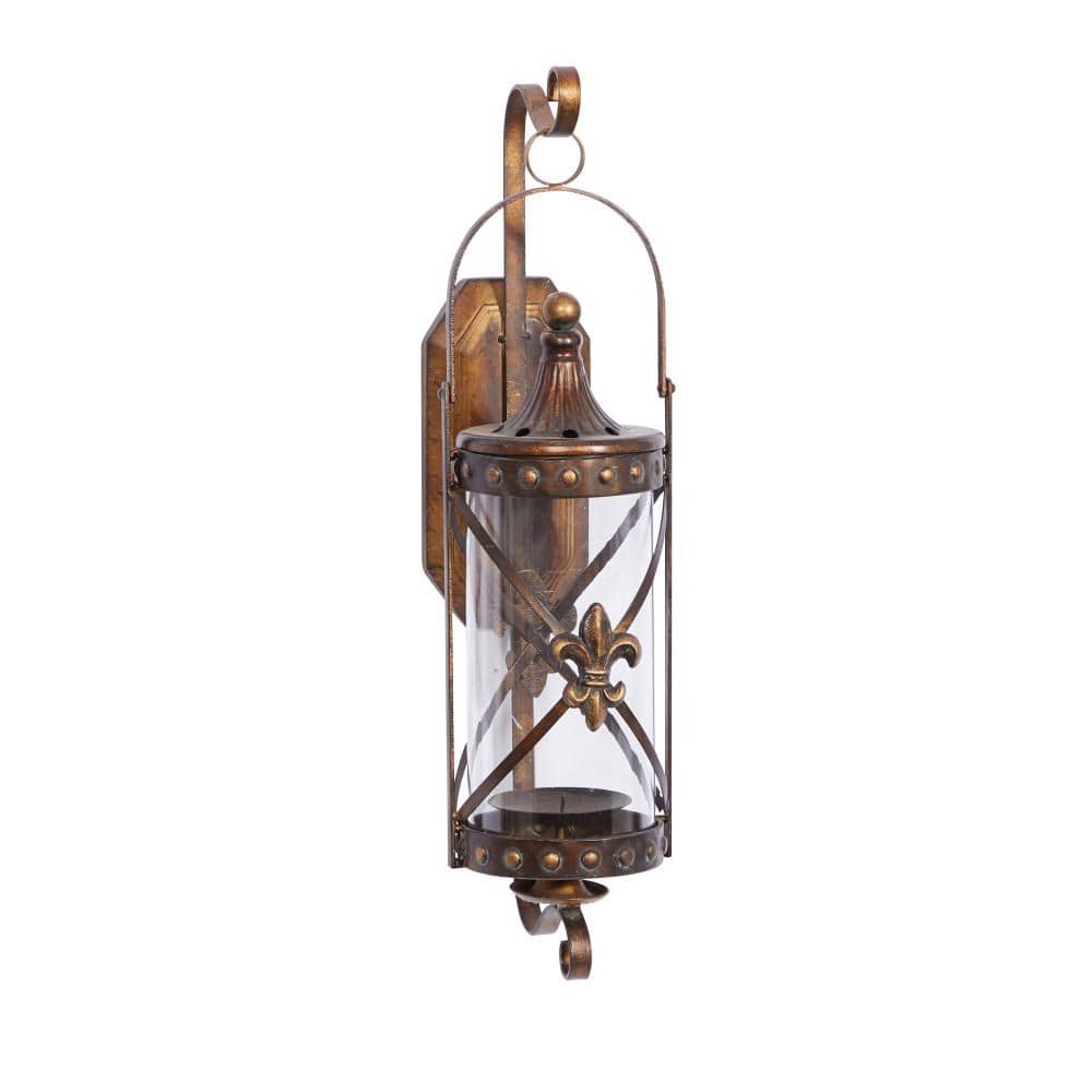 Satin Finish Traditional Hurricane Candle Lantern 7"L x 6"W x 20"H