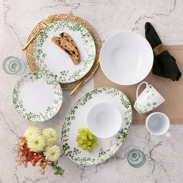 Noritake Bloomington Road 10.5 in. (White and Green) Porcelain