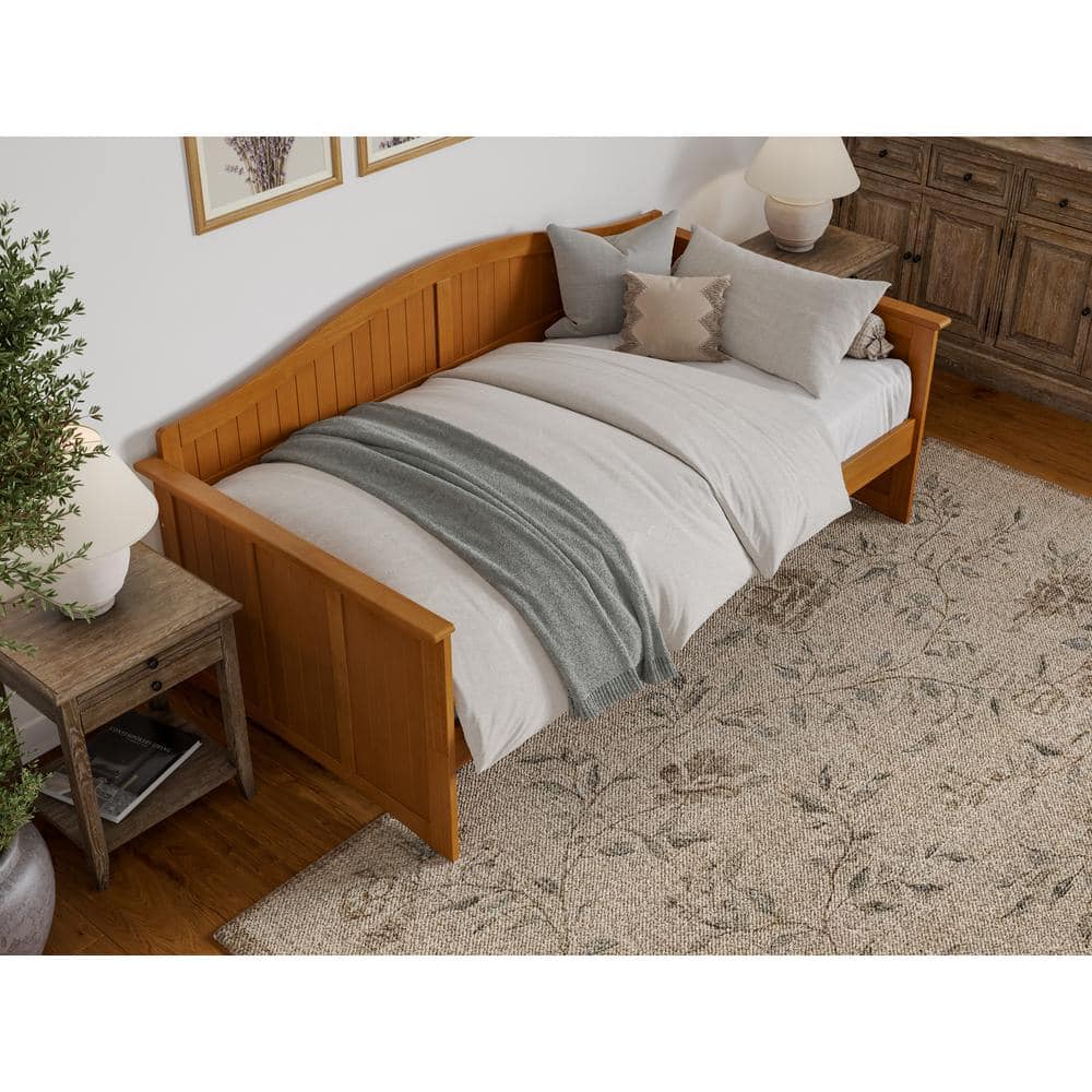 Nantucket Light Toffee Twin Wood Daybed Frame with Drawer