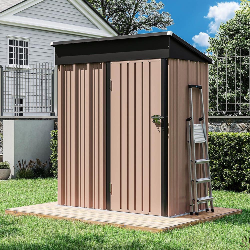 shiso Sizzim 5 ft. W x 3 ft. D Metal Storage Shed with Galvanized Steel
