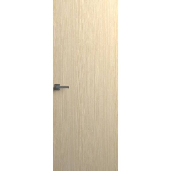 Sartodoors 30 in. x 96 in. Unassembled Right-Hand/Outswing Solid Core Light Oak Flush Mount Hidden Door with Black Hinge Finish