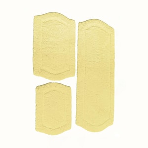 Chesapeake Paradise Memory Foam Butter Yellow 3-Piece Bath Rug Set 22 in. x 60 in. & 21 in. x 34 in. and 17 in. x 24 in.