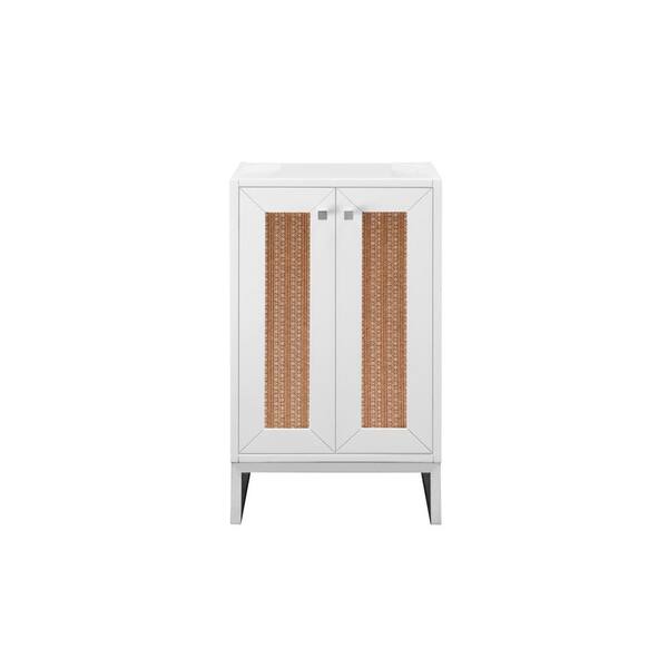 James Martin Vanities Chianti 19.6 in. W x 15.4 in. D x 33.5 in. H Single Bath Vanity Cabinet without Top in Glossy White