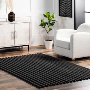 Kai Machine Washable Gray 4 ft. x 6 ft. Solid Area Rug