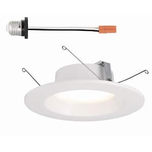 5 in./6 in. Selectable CCT Integrated LED White Recessed Light, Dimmable Smooth Retrofit Trim (6-Pack)