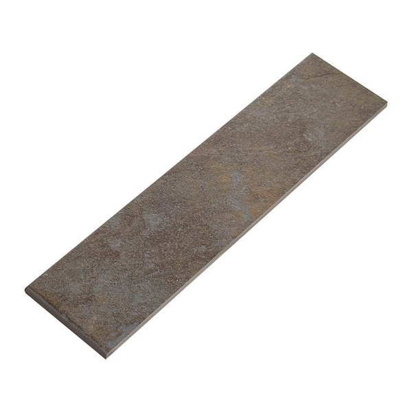 Continental Slate Tuscan Blue 3 in. x 12 in. Porcelain Bullnose Floor and Wall Tile (0.25702 sq. ft. / piece)