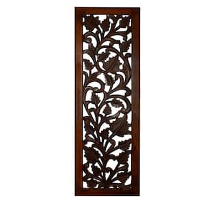 Brown Wooden Wall Panel with Leaves Wooden Wall Panel