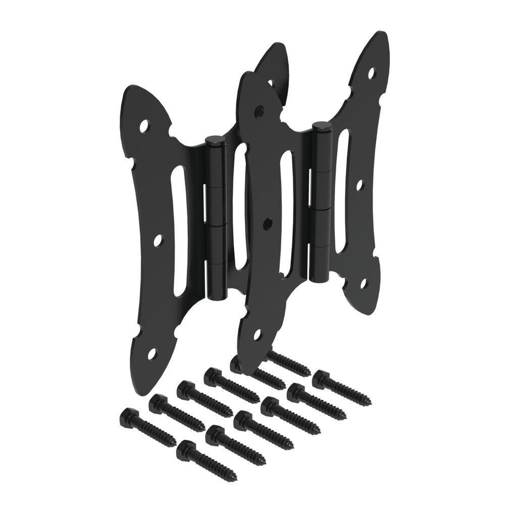 Black Steel Decorative Butterfly Hinge for Wood Gates