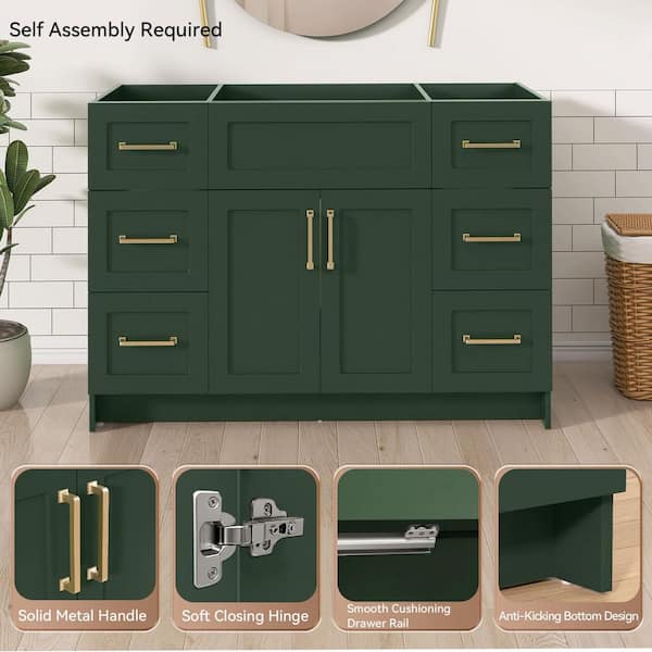 Zeafive Mox 48 in. W Bathroom Vanity Cabinet without Top in Green