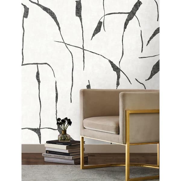 Nikki Chu 150 sq. ft. Grey Ivory Coast Mural Peel and Stick Wallpaper