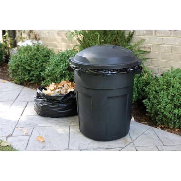 Rubbermaid Roughneck 20 Gal Black, Rubbermaid Outdoor Trash Can Home Depot