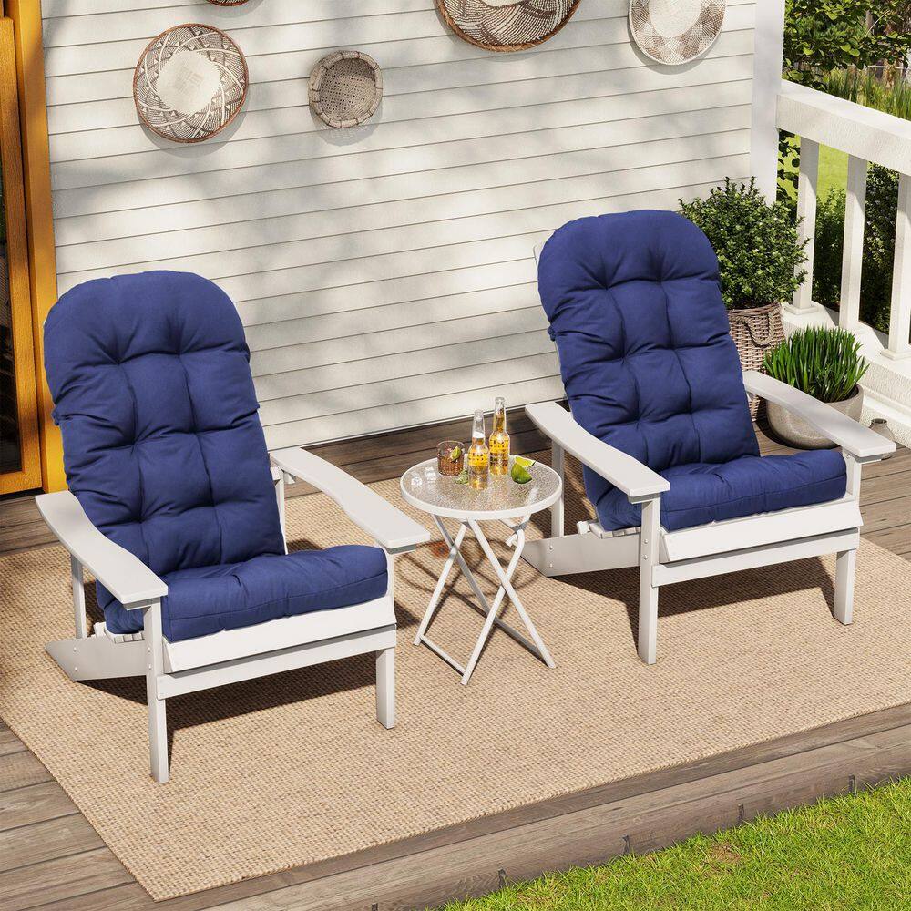 50 in. x 20 in. 2-Pieces Outdoor Adirondack Chair Cushions Thick High Back Patio Rocking Chair Seat Cushion in Navy Blue price history on PriceWatchPro
