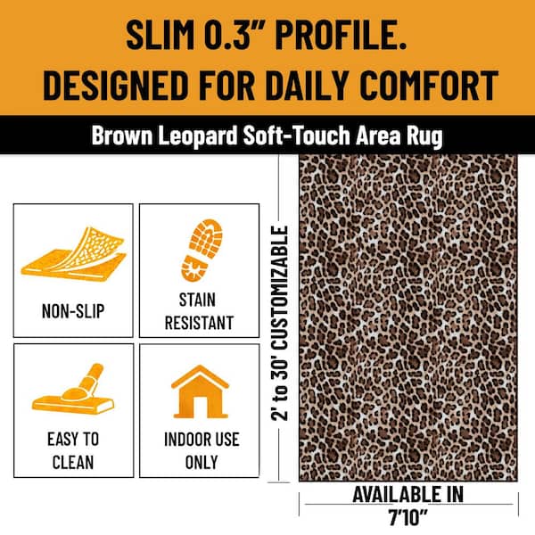 Area Rug 7 ft. 10 in. x 13 ft.-Soft Non-Slip Rug for Living Room, Bedroom, Dining Room, Leopard