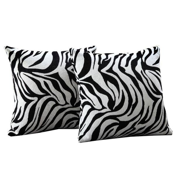 HomeSullivan Polyester Zebra Print Toss Pillow (Set of 2)-DISCONTINUED