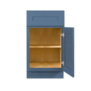 Lancaster Blue Plywood Shaker Stock Assembled Base Kitchen Cabinet 18 in. W x 34.5 in. D H x 24 in. D