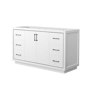 Icon 59.25 in. W x 21.75 in. D x 34.25 in. H Single Bath Vanity Cabinet without Top in White