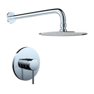 Single Handle 1-Spray Wall Mount Shower Faucet 1.5 GPM with Pressure Balance in. Chrome (Valve Included)