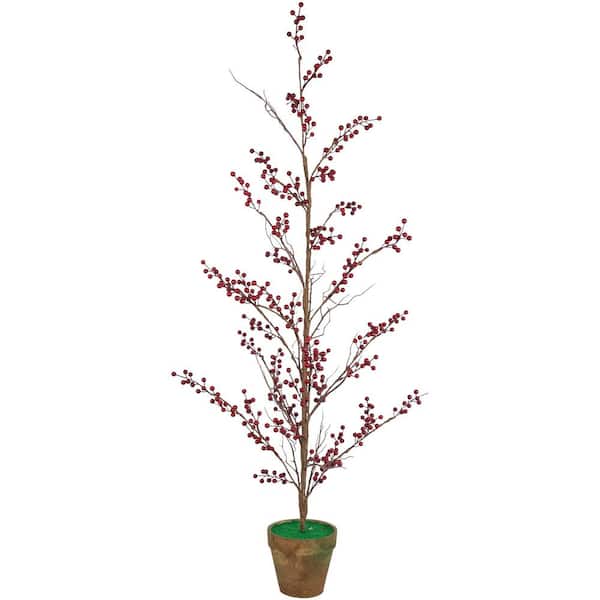 4'-Unlit Potted Berry Twig Artificial Christmas Tree