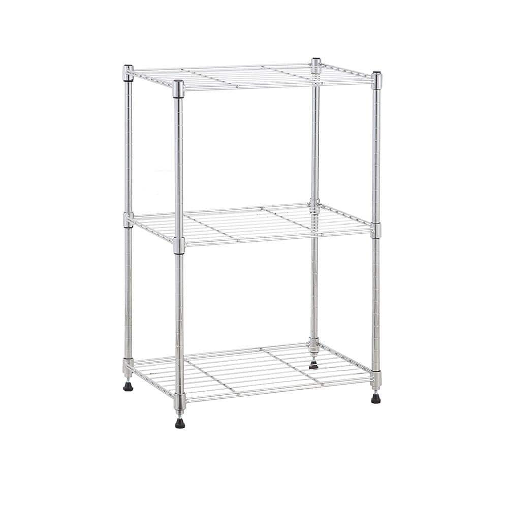 3 tier chrome wire shelving unit 12x18x26in