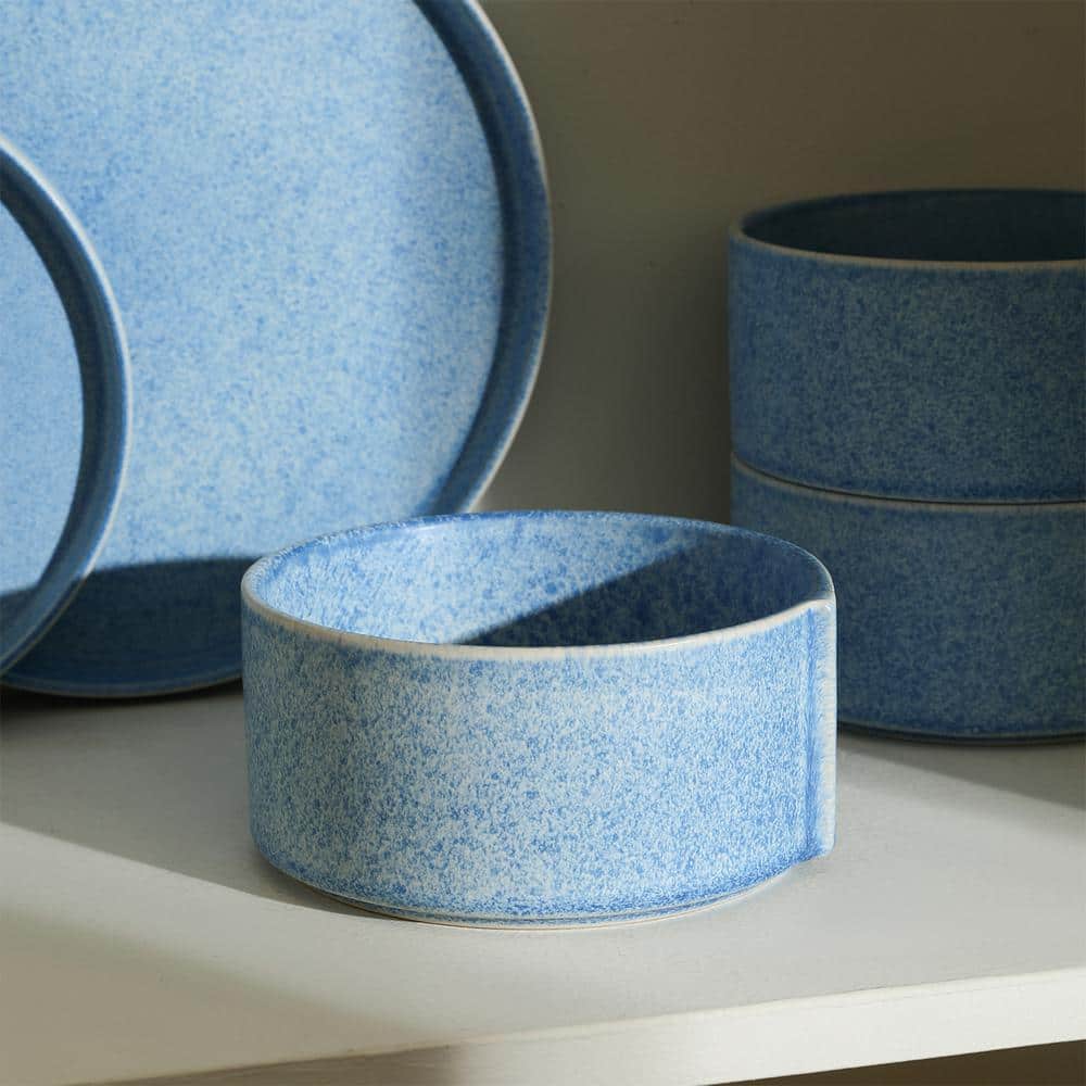 Bao Blue Ceramic 12-Piece Dinnerware Set for Four
