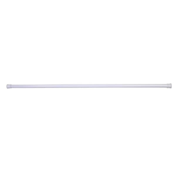 Photo 1 of 51 in. to 86 in. Steel Adjustable Shower Curtain Rod in White