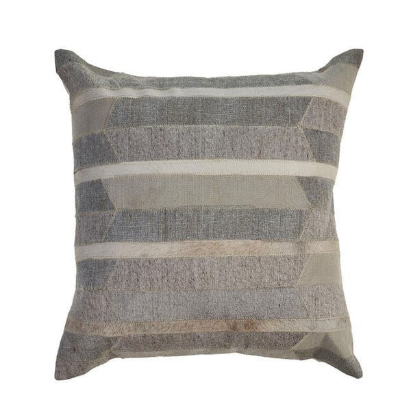 Gray Geometric Down 20 in. x 20 in. Throw Pillow