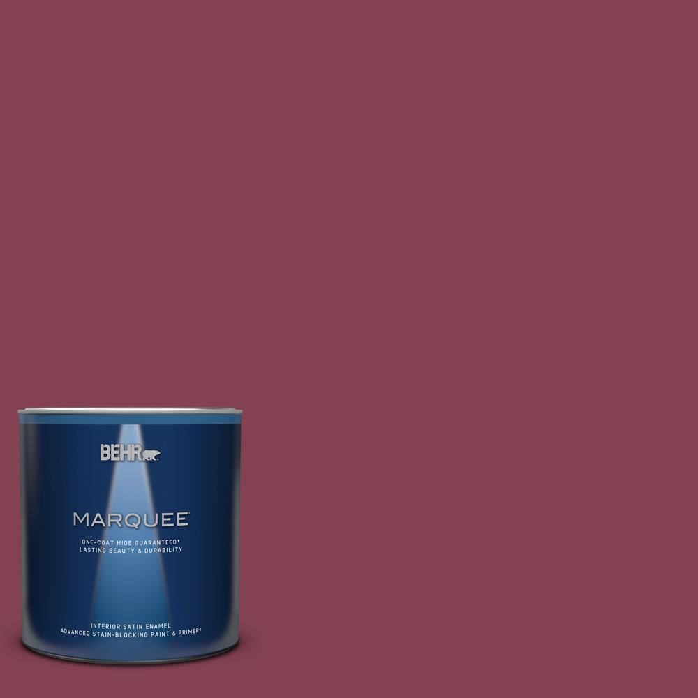 BEHR MARQUEE 1 qt. M1307 Sugar Beet Satin Enamel Interior Paint