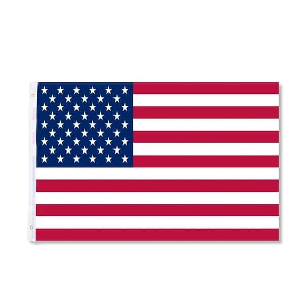 3 ft. x 5 ft. Polyester 2-Sided American USA Flag Outdoor and Indoor Decor for Festival Celebration