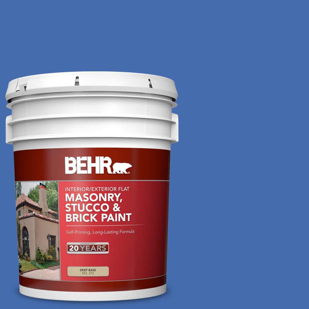 5 gal. #PPU15-05 New Age Blue Flat Interior/Exterior Masonry, Stucco and Br