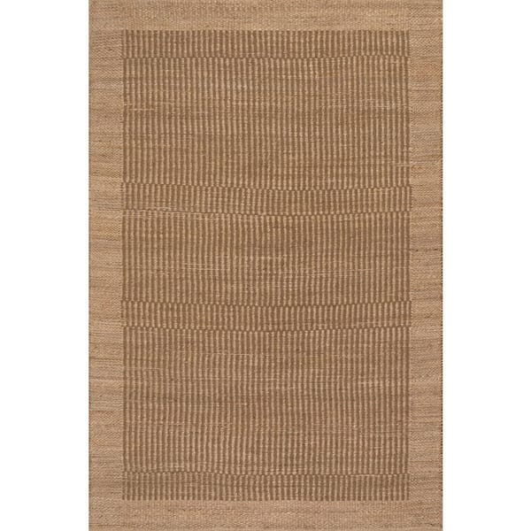 Nadira Striped Moroccan Jute Area Brown 3 ft. x 5 ft. Indoor Area Rug