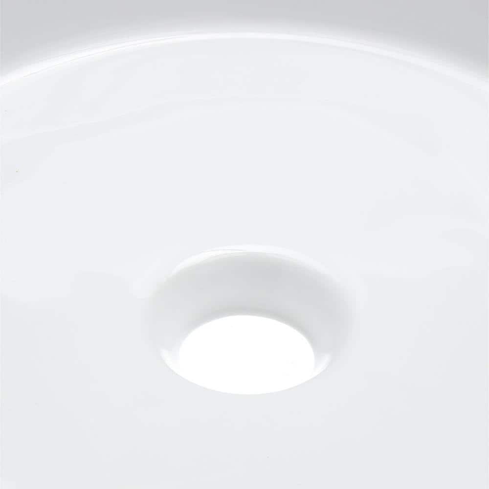 Modern 13.63'' White Ceramic Round Vessel Bathroom Sink