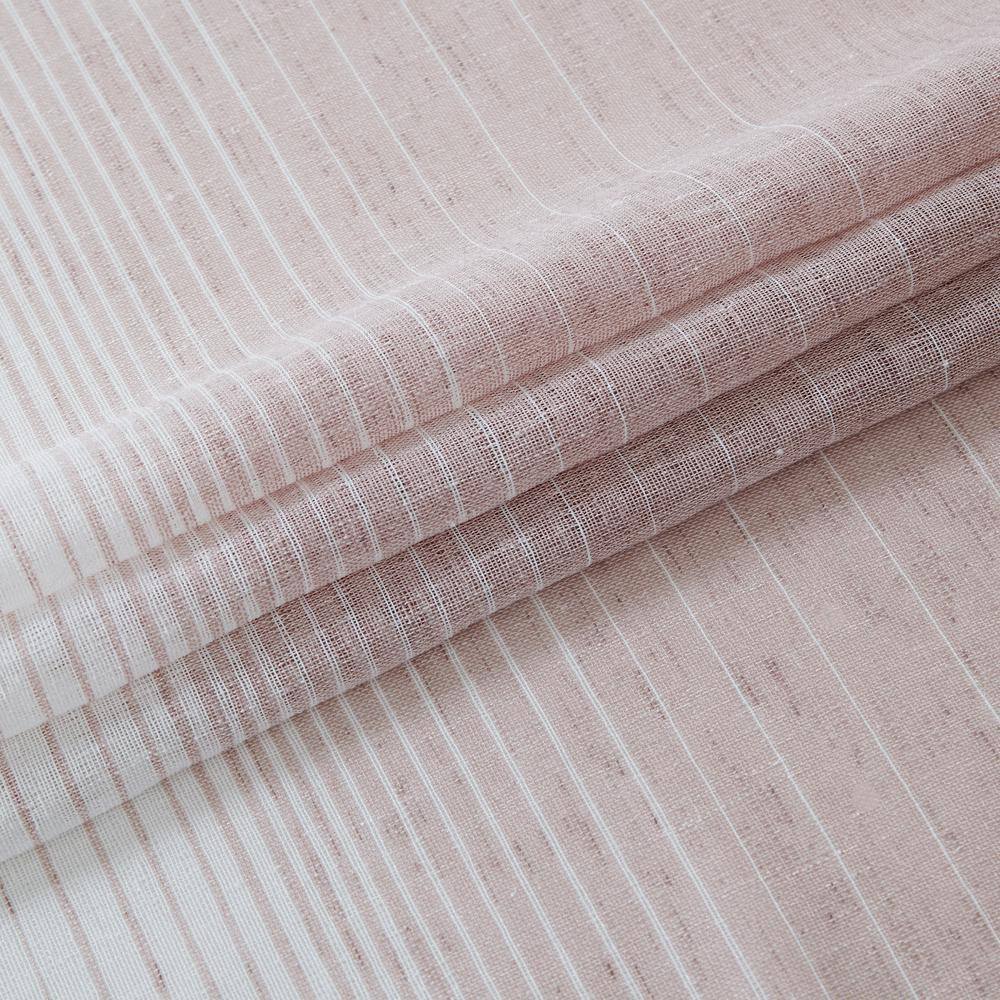 Mauve Linen Look Ombre Striped Shower Curtain, One Size