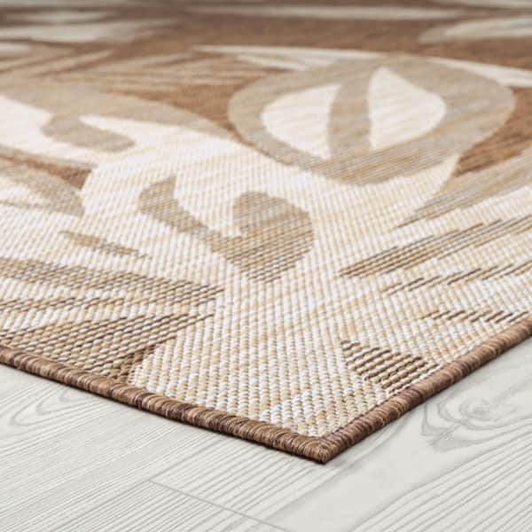 Bliss Rugs Transitional 5x8 Area Rug (5'3'' x 7'3'') Striped Border Black, Cream Indoor Outdoor Rectangle Easy to Clean