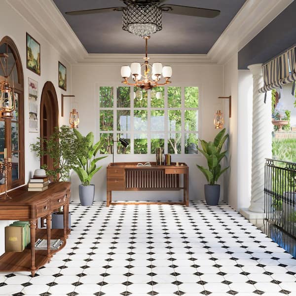 Merzoni Yard Marquina 17-7/8 in. x 17-7/8 in. Porcelain Floor and Wall Tile (11.25 sq. ft./Case)