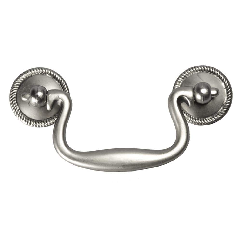Silver Traditional 3" Drop Bail Handle with Mounting Hardware