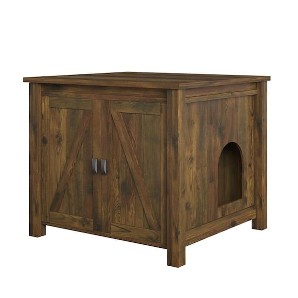 OLLIE & HUTCH Farmington Litter Box Enclosure, Rustic
