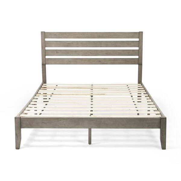 Noble House Guilford Grey and Natural Queen Bed with Headboard 67605