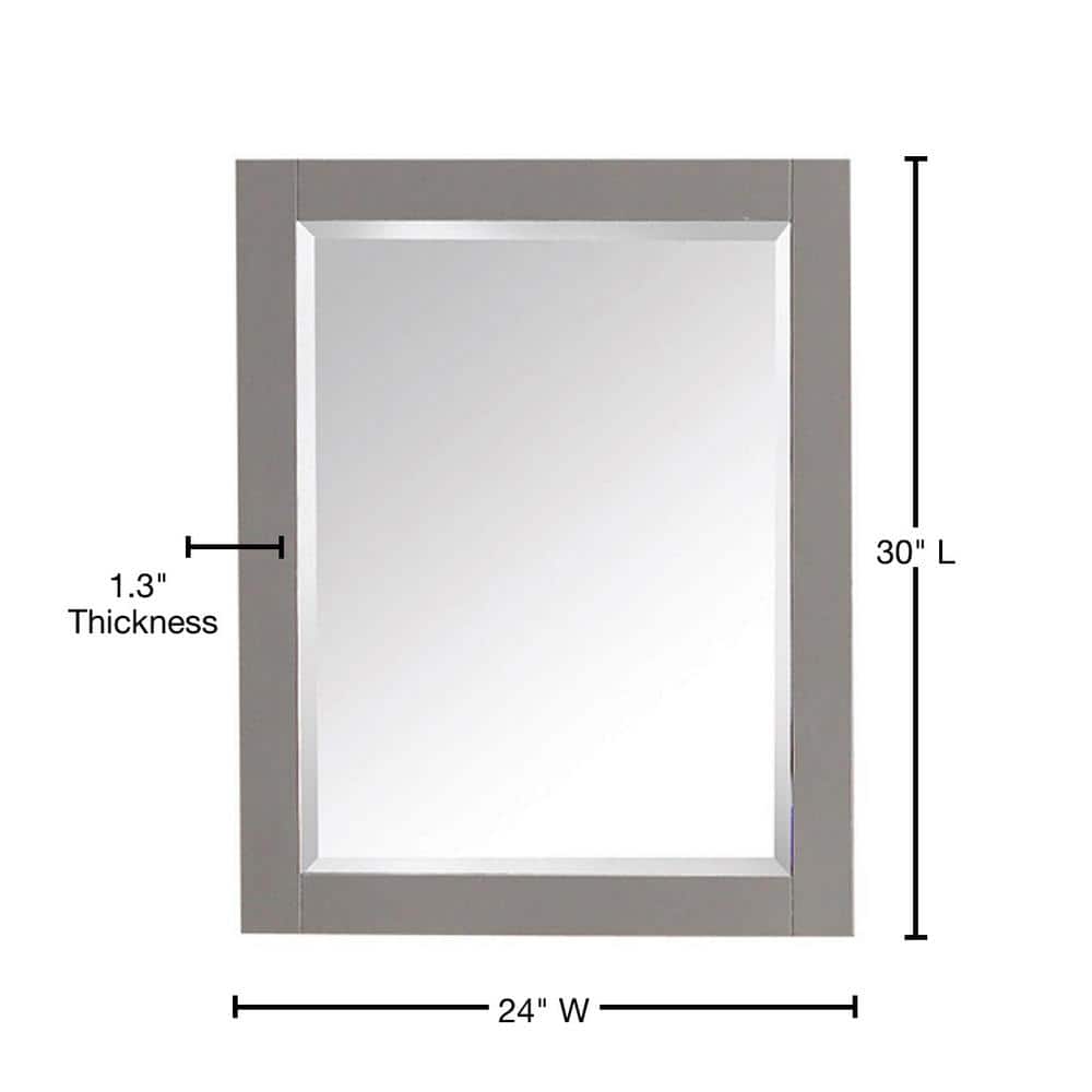 Gray Rectangular Wood Framed Mirror 24" x 30"