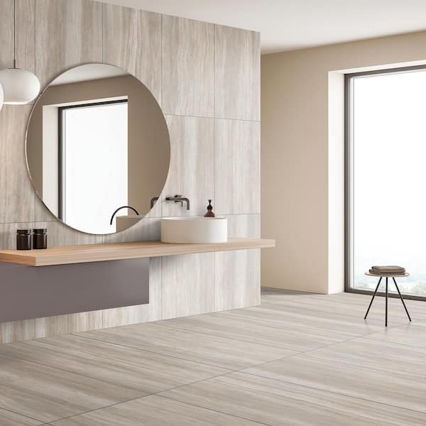 Atlanta Taupe 23.45 in. x 47.07 in. Matte Travertine Look Porcelain Floor and Wall Tile (15.50 sq. ft./Case)