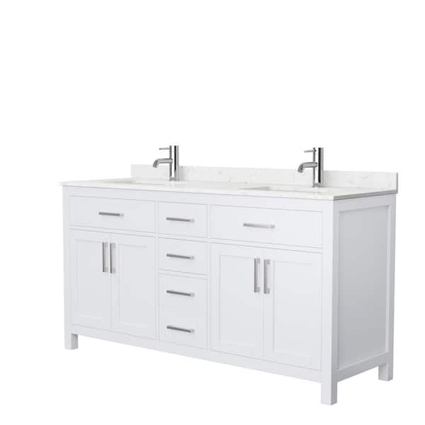 Wyndham Collection Beckett 66 In W X 22 D Double Vanity White With Cultured Marble Top Carrara Basins Wcg242466dwhccunsm The Home Depot - Home Depot Bathroom Vanities 2 Sinks Wyndham Collection Beckett 66 In W X 22 D Double Vanity White With Cultured Marble Top Carrara Basins Wcg242466dwhccunsm The Home Depot - Home Depot Bathroom Vanities 2 Sinks