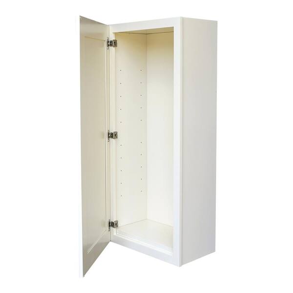 Plywell Ready to Assemble 9x42x12 in. High Single Door Wall Cabinet in Antique White