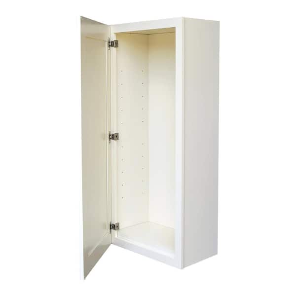 Plywell Ready to Assemble 18x30x12 in. High Single Door Wall Cabinet in Antique White