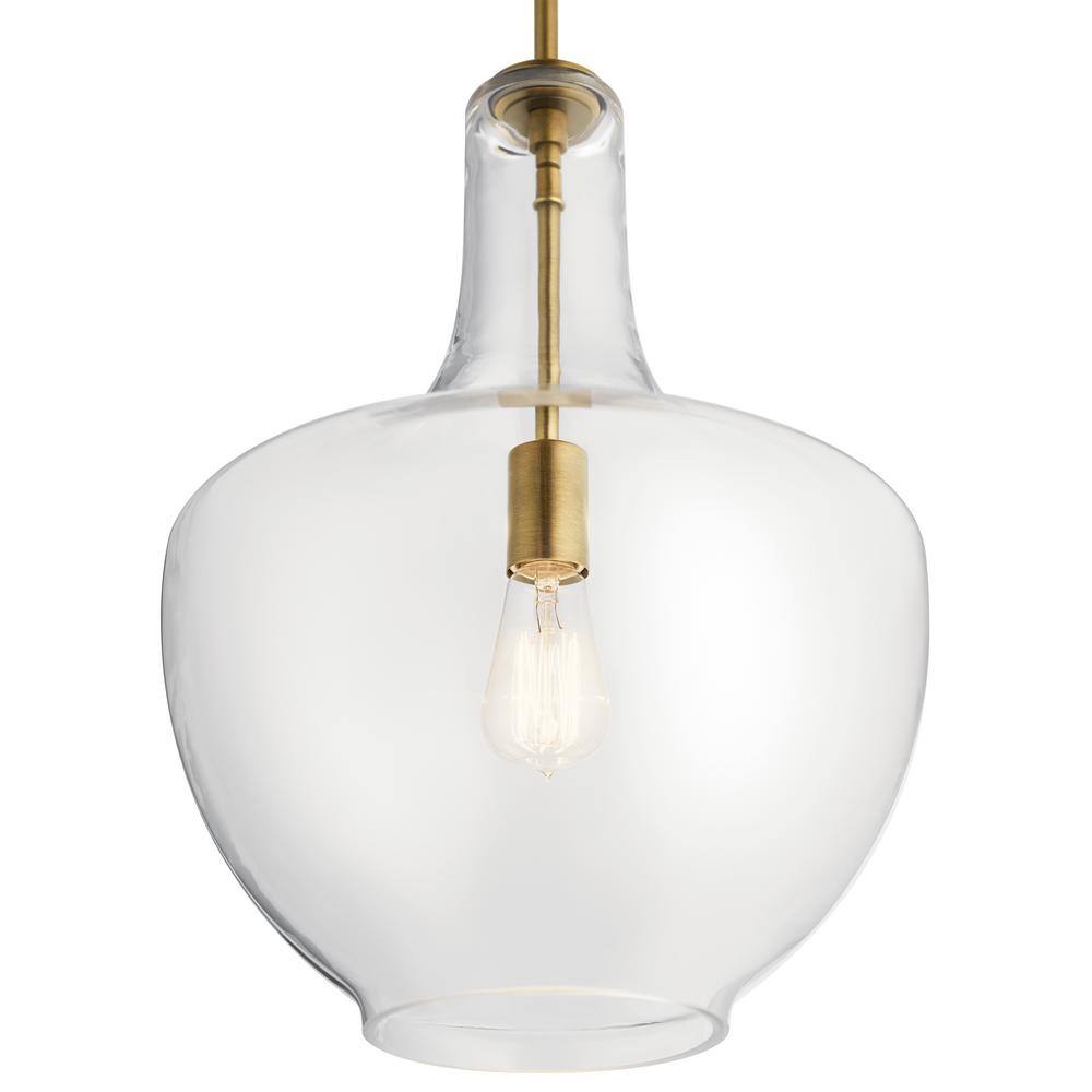 Everly Clear Glass and Brass Pendant Light