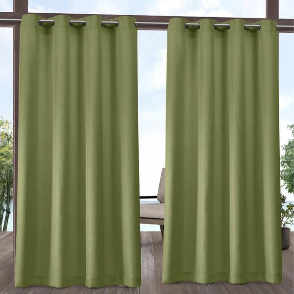 Exclusive Home Curtains Kiwi Green Solid Grommet Room Darkening Curtain 54 In W X 96 In L Set Of 2 Eh8000 14 2 96g The Home Depot