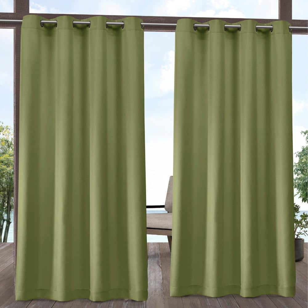 Elrene Green Solid Tab Top Room Darkening Curtain - 52 in. W x 84 in. L  026865643046 - The Home Depot