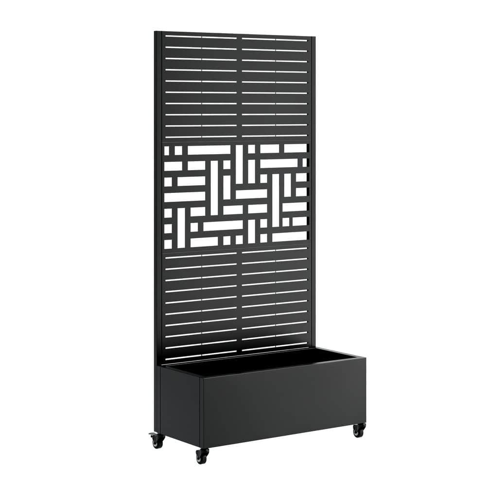 73x 35x 16 in. Metal Planter Box with Trellis, Raised Garden Bed w/Trellis,Drainage Holes,Lockable Wheels,Privacy Screen price history on PriceWatchPro