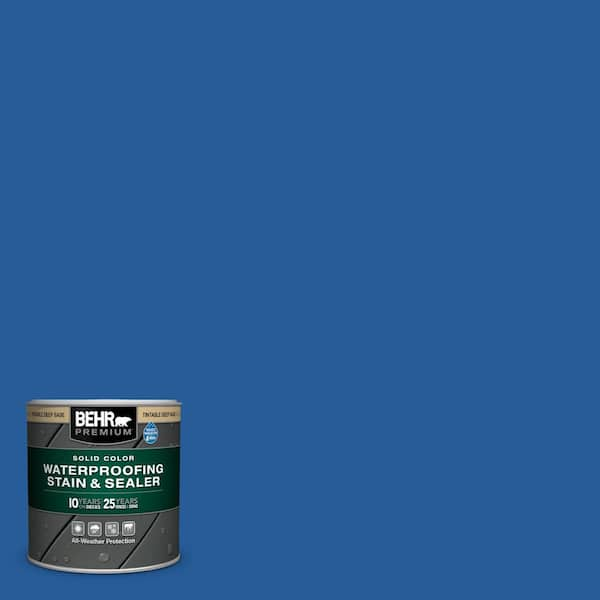 8 oz. #P510-7 Beacon Blue Solid Color Waterproofing Exterior Wood Stain and Sealer Sample